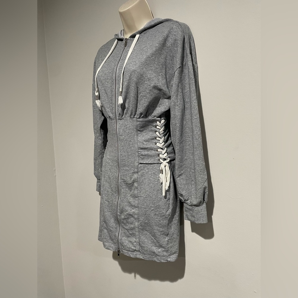 Grey and white dress